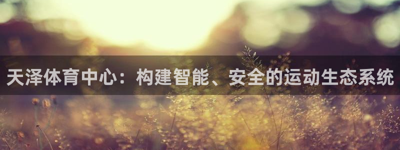 意昂5(KGAME)体育招商电话地址：天泽体育中心：构建智能